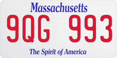 MA license plate 9QG993