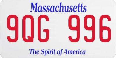 MA license plate 9QG996