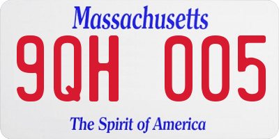 MA license plate 9QH005