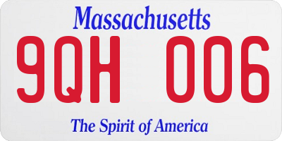 MA license plate 9QH006