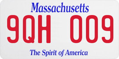 MA license plate 9QH009