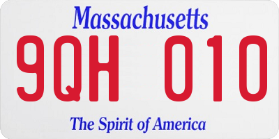 MA license plate 9QH010