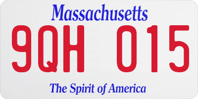 MA license plate 9QH015