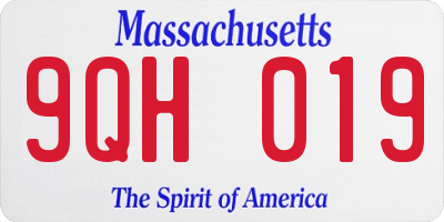 MA license plate 9QH019