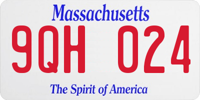 MA license plate 9QH024