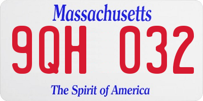 MA license plate 9QH032
