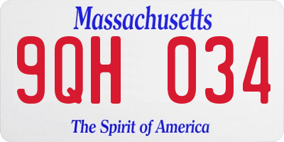 MA license plate 9QH034