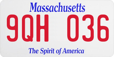 MA license plate 9QH036