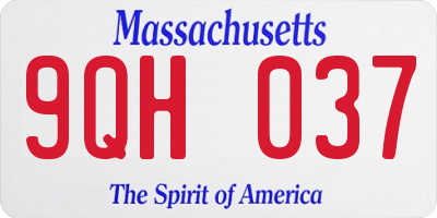 MA license plate 9QH037