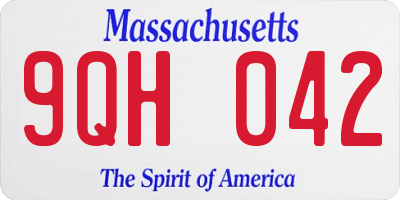 MA license plate 9QH042