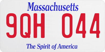 MA license plate 9QH044