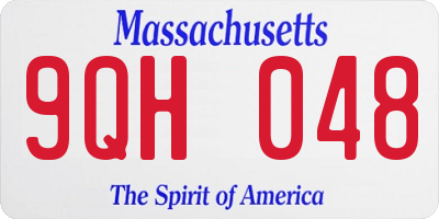 MA license plate 9QH048