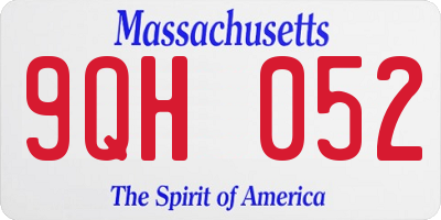 MA license plate 9QH052