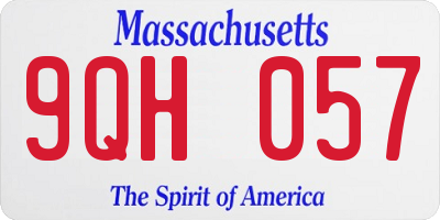 MA license plate 9QH057