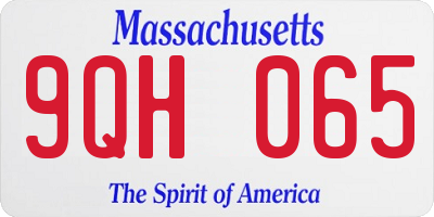MA license plate 9QH065