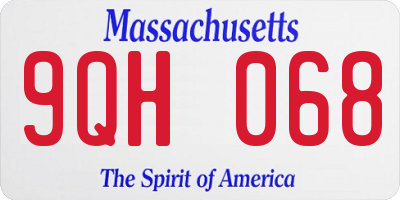 MA license plate 9QH068
