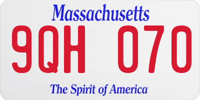 MA license plate 9QH070
