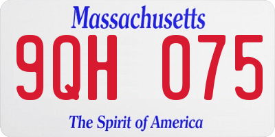 MA license plate 9QH075