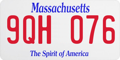 MA license plate 9QH076