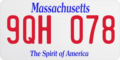 MA license plate 9QH078