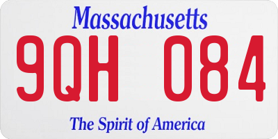 MA license plate 9QH084