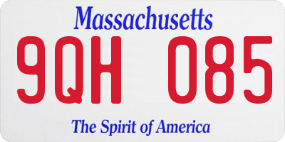 MA license plate 9QH085