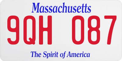 MA license plate 9QH087