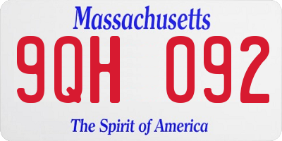 MA license plate 9QH092