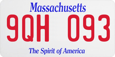 MA license plate 9QH093
