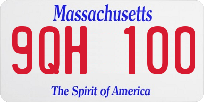 MA license plate 9QH100