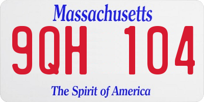 MA license plate 9QH104