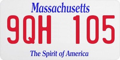 MA license plate 9QH105