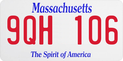 MA license plate 9QH106