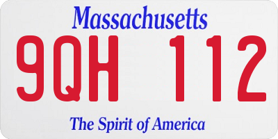 MA license plate 9QH112