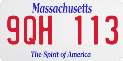 MA license plate 9QH113
