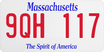 MA license plate 9QH117