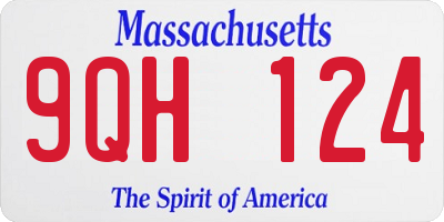 MA license plate 9QH124