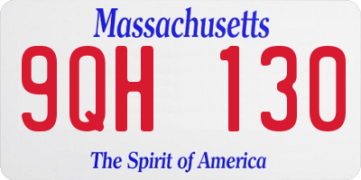 MA license plate 9QH130