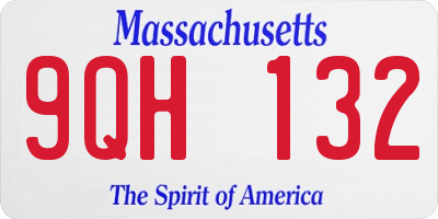 MA license plate 9QH132