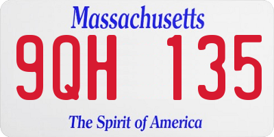 MA license plate 9QH135