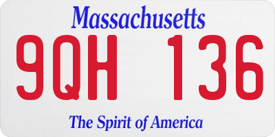 MA license plate 9QH136