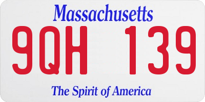 MA license plate 9QH139