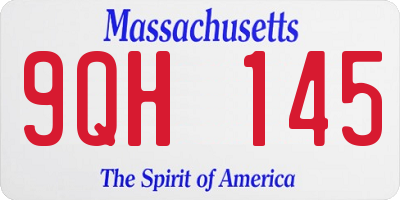 MA license plate 9QH145