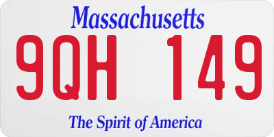 MA license plate 9QH149