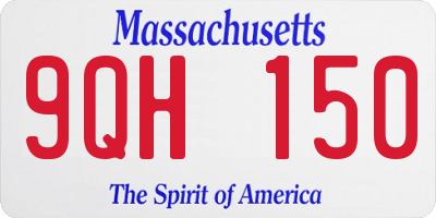 MA license plate 9QH150