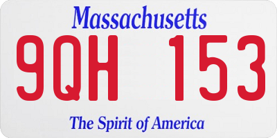 MA license plate 9QH153