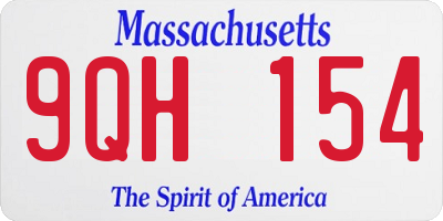 MA license plate 9QH154