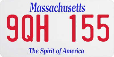MA license plate 9QH155