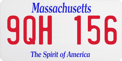 MA license plate 9QH156