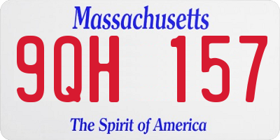 MA license plate 9QH157